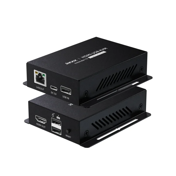 Bộ kéo dài HDMI qua mạng 150M USB KVM Jasoz T-G183 với cổng LAN, USB, HDMI OUT