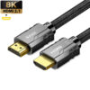 Cáp HDMI 2.1 Jasoz A116 (T-A270 1.5M, T-A212 2M, T-A271 3M) hỗ trợ 8K@60Hz, 4K@120Hz, 2K@144Hz, Dynamic HDR, eARC, đầu mạ vàng, vỏ hợp kim kẽm