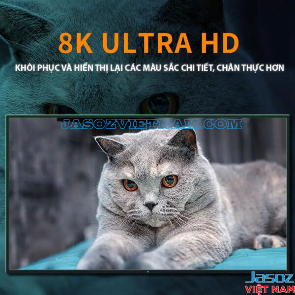 Jasoz A116 Cáp HDMI 2.1 Hỗ Trợ 8K@60Hz /4K@120Hz /2K@144Hz Đầu Cáp Mạ Vàng Vỏ Hợp Kim Kẽm 6 Cáp HDMI 2.1 Jasoz A116 (T-A270, T-A212, T-A271) hỗ trợ 8K Ultra HD, khôi phục màu sắc chi tiết, Dynamic HDR, 4K@120Hz, băng thông 48Gbps