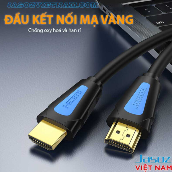 Cáp HDMI Jasoz A118 Đầu Cáp Mạ Vàng Chống Oxy Hoá Hỗ trợ 4K 3 Cáp HDMI 2.0 Jasoz A118 T-A251 T-A217 T-A218 T-A219 T-A220 T-A221 T-A222 T-A223 T-A224 T-A225 đầu kết nối mạ vàng chống oxy hóa và han rỉ