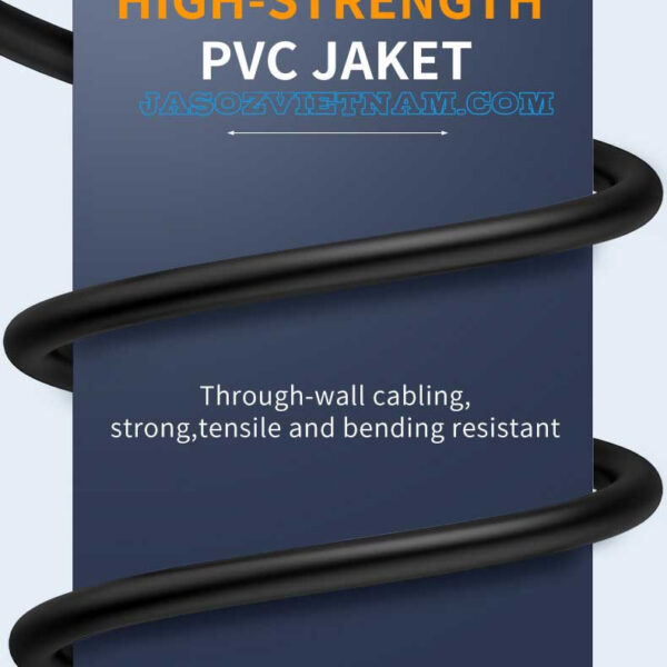 Cáp HDMI Jasoz A118 Đầu Cáp Mạ Vàng Chống Oxy Hoá Hỗ trợ 4K 13 Cáp HDMI 2.0 Jasoz A118 với vỏ PVC chịu lực, chống uốn cong và kéo căng