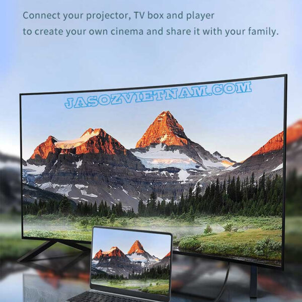 Cáp HDMI Jasoz A118 Đầu Cáp Mạ Vàng Chống Oxy Hoá Hỗ trợ 4K 8 Cáp HDMI 2.0 Jasoz A118 T-A251 T-A217 T-A218 T-A219 T-A220 T-A221 T-A222 T-A223 T-A224 T-A225 kết nối laptop với TV, máy chiếu, tạo rạp chiếu phim tại nhà