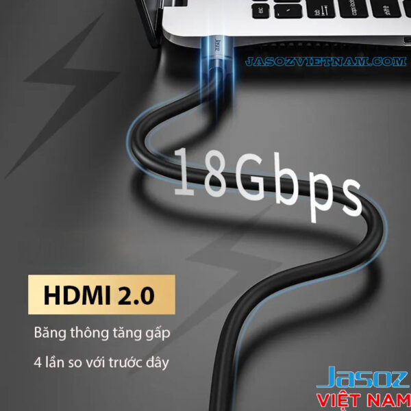 Dây HDMI Jasoz A131 T-A280 T-A282 T-A283 T-A285 T-A287 T-A288 – HDMI 2.0 băng thông 18Gbps – Hỗ trợ 4K@60Hz – Độ dài 1.5m 3m 5m 10m 15m 20m