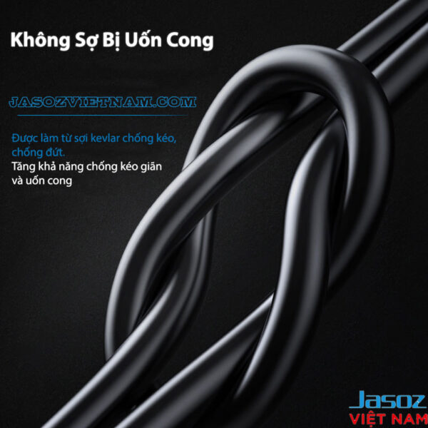 Cáp HDMI 2.1 sợi quang Jasoz A133 – cấu tạo sợi kevlar chống kéo giãn, chống đứt, không sợ bị uốn cong