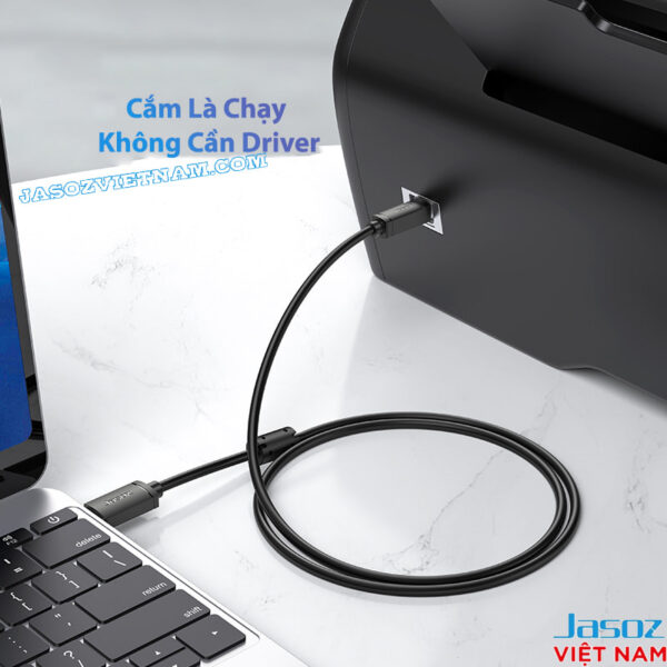 Cấu tạo cáp máy in USB 2.0 Jasoz D105 lõi đồng chống oxy hóa, lá nhôm chống nhiễu