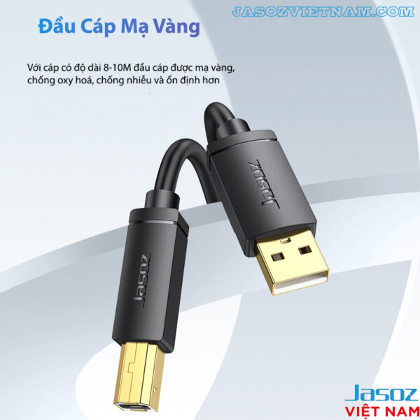 Cáp máy in Jasoz D105 đầu USB 2.0 mạ vàng chống oxy hóa ổn định