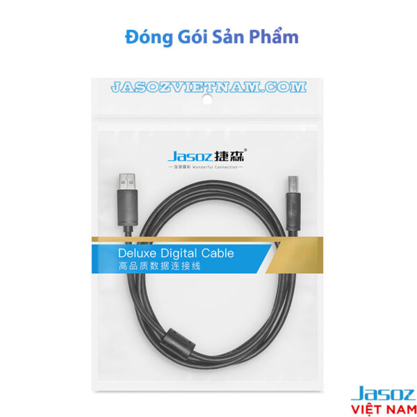 Đóng gói sản phẩm cáp máy in Jasoz D105 USB 2.0 AM-BM