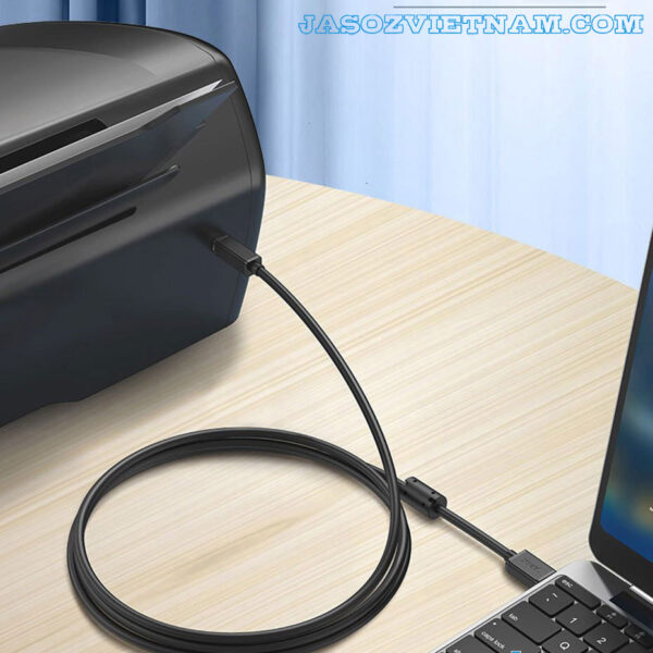 Cáp máy in Jasoz D105 USB 2.0 AM-BM kết nối đơn giản giữa laptop và máy in