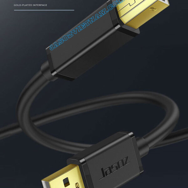 Cáp máy in Jasoz D105 USB 2.0 AM-BM – Đầu cáp mạ Niken và mạ Vàng chống oxy hóa