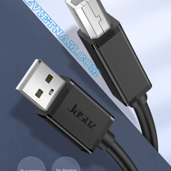 Cáp máy in USB 2.0 Jasoz D105 chuẩn AM-BM – Tương thích nhiều thiết bị, cắm là chạy