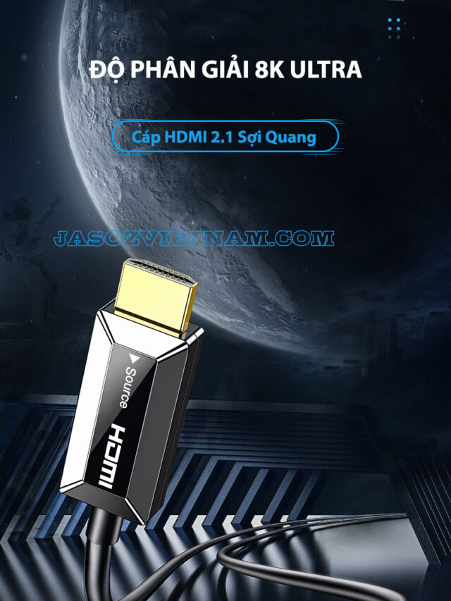 Cáp HDMI 2.1 Dài 5M Sợi Quang Jasoz T-A306 - 8K@60Hz, 4K@120Hz HDR,eArc, 17 Cáp HDMI Sợi Quang Chuẩn 2.1 Hỗ Trợ 8K@60Hz / 4K@120Hz Dài Từ 5-100M Jasoz A133