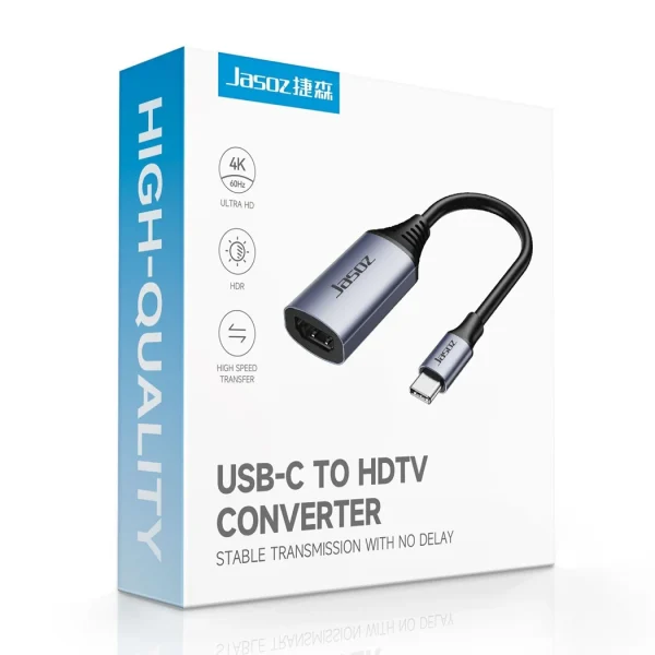 Vỏ hộp chính hãng bộ chuyển đổi USB-C sang HDMI Jasoz T-H103 4K 60Hz HDR