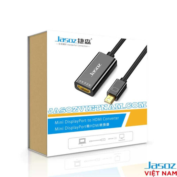 Hộp sản phẩm Jasoz T-G109 Bộ chuyển Mini Displayport sang HDMI 4K