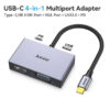 Bộ Chuyển USB-C 4 Trong 1 Hỗ Trợ HDMI + VGA + USB 3.0+ PD 100W Jasoz T-H107 3 Bộ Chuyển USB-C 4 Trong 1 Jasoz T-H107 – HDMI 4K, VGA, USB 3.0, Sạc PD 100W