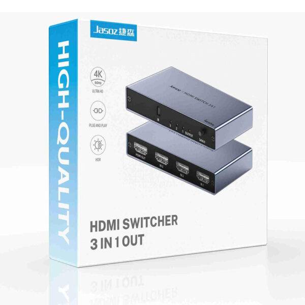 G153 Hộp sản phẩm bộ gộp HDMI 3 vào 1 ra Jasoz T-G179 hỗ trợ 4K 60Hz