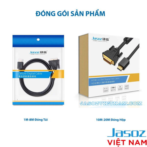 Cáp Chuyển HDMI Sang DVI Hỗ Trợ 2 Chiều Jasoz A106 ( Dài 1.5M ) 11 Cáp HDMI To DVI và DVI Sang HDMI 2 Chiều Jasoz A106