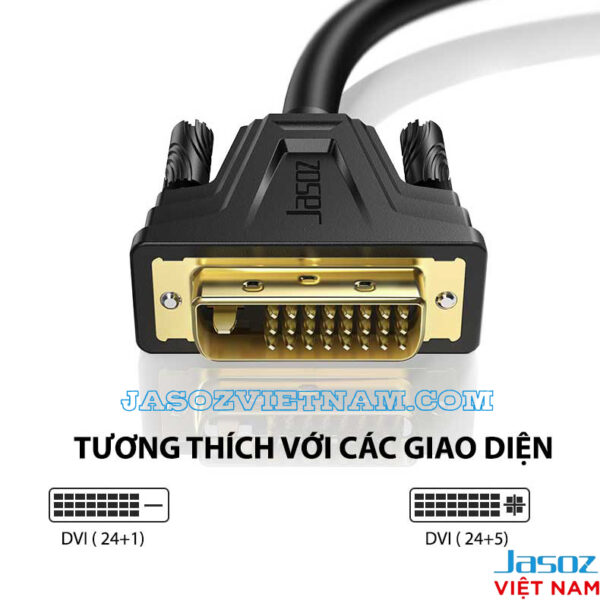 Cáp Chuyển HDMI Sang DVI Hỗ Trợ 2 Chiều Jasoz A106 ( Dài 1.5M ) 6 Cáp HDMI To DVI và DVI Sang HDMI 2 Chiều Jasoz A106