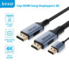 Cáp HDMI sang Displayport 4K Jasoz A140, Jasoz T-A407 1.5M, Jasoz T-A375 2M – Hỗ trợ 4K@60Hz, 2K@144Hz, FHD@240Hz – Chipset TI149 Mỹ, đầu cáp mạ vàng, dây bện nylon, nguồn USB 5V ổn định tín hiệu