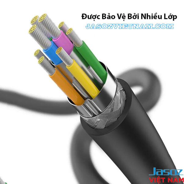Cáp Chuyển HDMI Sang VGA Male To Male Đầu Cáp Mạ Vàng Jasoz G116 5 Cáp HDMI sang VGA Jasoz G116 lõi đồng nhiều lớp chống oxy hóa, bọc nhôm chống nhiễu, hỗ trợ truyền tín hiệu ổn định Full HD 1080p