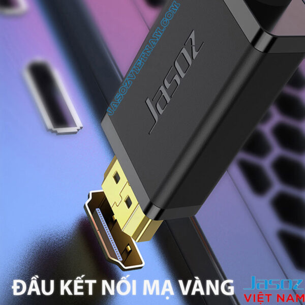Cáp Chuyển HDMI Sang VGA Male To Male Đầu Cáp Mạ Vàng Jasoz G116 3 Đầu HDMI mạ vàng cáp Jasoz G116 HDMI sang VGA, tăng khả năng dẫn tín hiệu và chống oxy hóa
