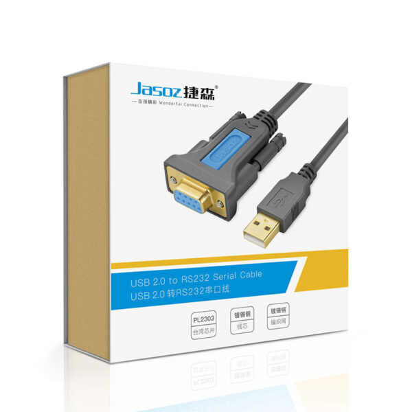 Đóng gói cáp USB sang COM RS232 Female Jasoz T-I105 chính hãng
