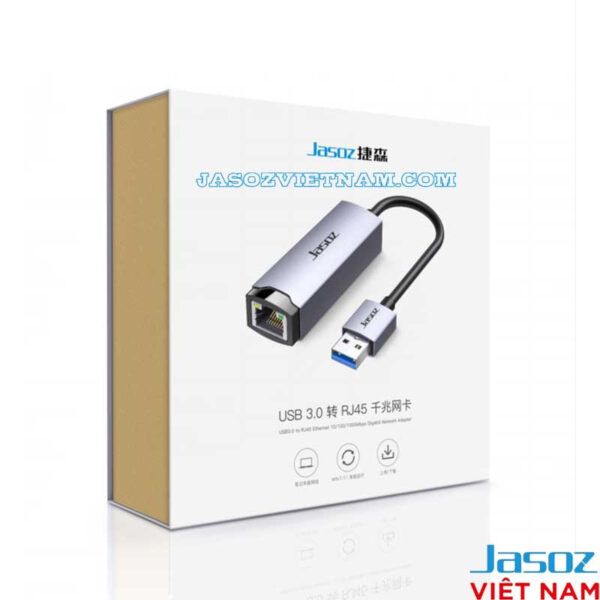 Hộp sản phẩm Jasoz T-F112 USB to LAN Gigabit Ethernet Adapter