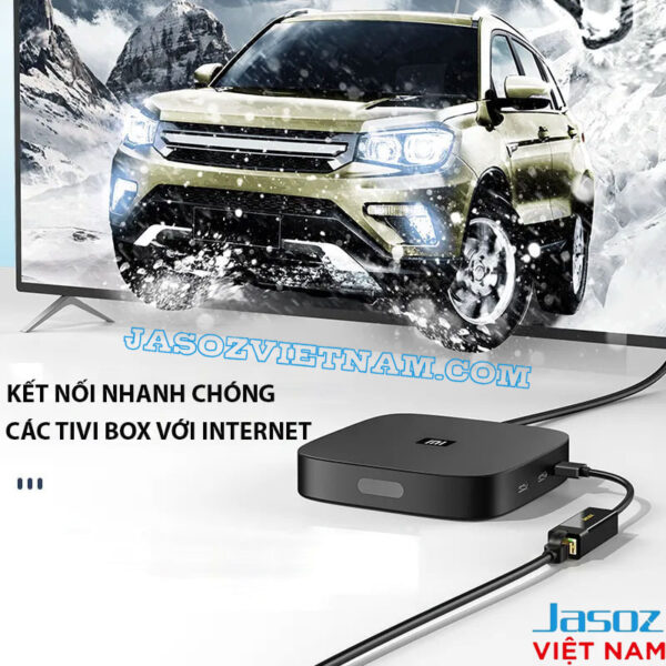 Cáp USB-C sang LAN RJ45 Jasoz T-F114 kết nối TV Box với Internet tốc độ Gigabit 1Gbps