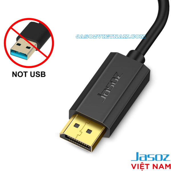Cáp Displayport To HDMI Hỗ Trợ Full HD Jasoz T-G105 1 Đầu cáp Displayport Jasoz T-G105 mạ vàng – Không phải cổng USB