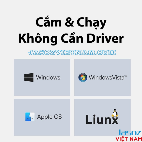 Cáp HDMI To VGA Jasoz T-G102 ( Không Kèm Audio ) 5 Cáp HDMI sang VGA Jasoz hỗ trợ Plug and Play, không cần driver, tương thích Windows, macOS, Linux