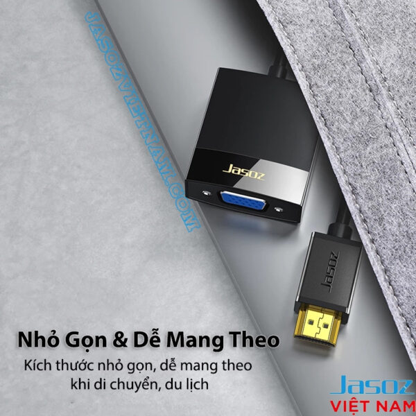 Cáp HDMI To VGA Jasoz T-G102 ( Không Kèm Audio ) 3 Cáp HDMI sang VGA Jasoz nhỏ gọn dễ mang theo khi di chuyển