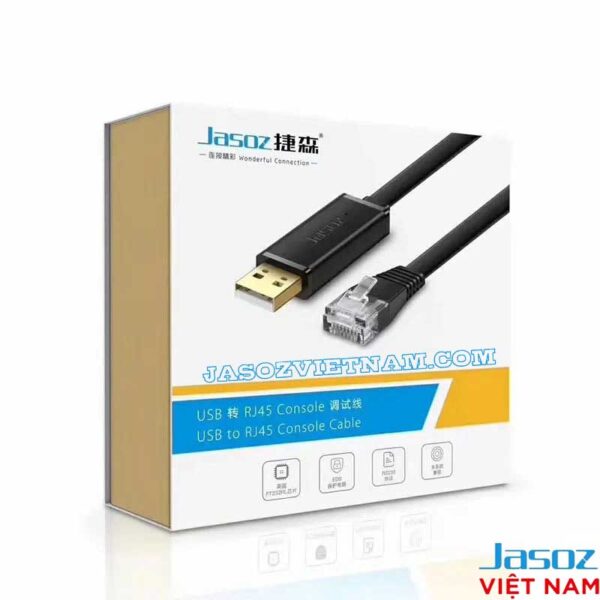 Hộp đóng gói Cáp Lập Trình Console USB to RJ45 Jasoz T-D163 chính hãng