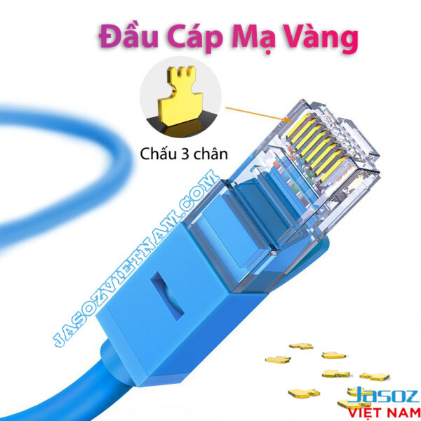 Cáp Mạng CAT 6 Bấm Sẵn 2 Đầu Jasoz E102 2 Cáp mạng Cat 6 Jasoz E102, đầu RJ45 mạ vàng 3 chân, chống oxy hóa, truyền tín hiệu ổn định. SKU: T-E112 0.5M, T-E113 1M, T-E114 1.5M, T-E115 2M, T-E116 3M, T-E117 5M, T-E118 10M, T-E119 15M, T-E120 20M, T-E272 25M, T-E273 30M.