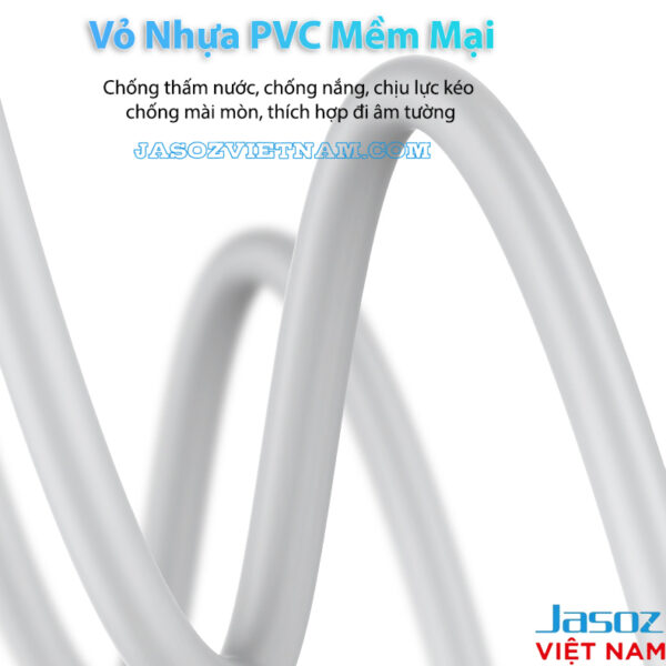 Dây Cáp Mạng Cat 5E Bấm Sẵn 2 Đầu Jasoz E120 7 Dây cáp mạng Cat 5E Jasoz E103, vỏ nhựa PVC mềm mại chống thấm nước, chịu lực kéo, chống nắng và mài mòn. SKU: T-E122 1M, T-E123 1.5M, T-E124 2M, T-E125 3M, T-E126 5M, T-E127 10M, T-E128 15M, T-E129 20M.