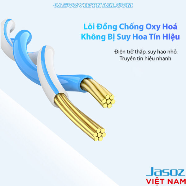 Dây cáp mạng Cat 5E Jasoz E103 đúc sẵn 2 đầu RJ45, lõi đồng nguyên chất chống oxy hóa, không suy hao tín hiệu. SKU: T-E122 1M, T-E123 1.5M, T-E124 2M, T-E125 3M, T-E126 5M, T-E127 10M, T-E128 15M, T-E129 20M.