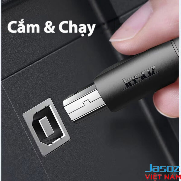 Cáp Máy In Type C To USB-B Đầu Cáp Mạ Nickel Jasoz D121 4 Cáp máy in USB-C to USB-B Jasoz D121 - Plug & Play cắm và chạy, không cần driver - SKU T-D210 0.5M đến T-D214 3M