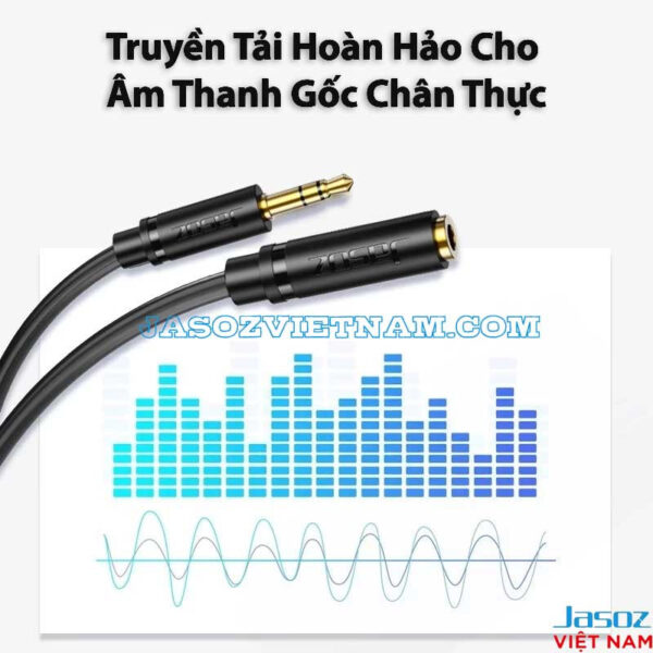 Cáp Nối Dài Audio 3.5mm Male To Female Jasoz C106 2 Cáp nối dài Audio 3.5mm Male to Female Jasoz C106 – Truyền tải hoàn hảo âm thanh gốc chân thực – Jack mạ vàng, lõi đồng 29AWG, vỏ PVC OD 3.5mm – SKU T-C166 1M, T-C167 1.5M, T-C169 3M, T-C170 5M