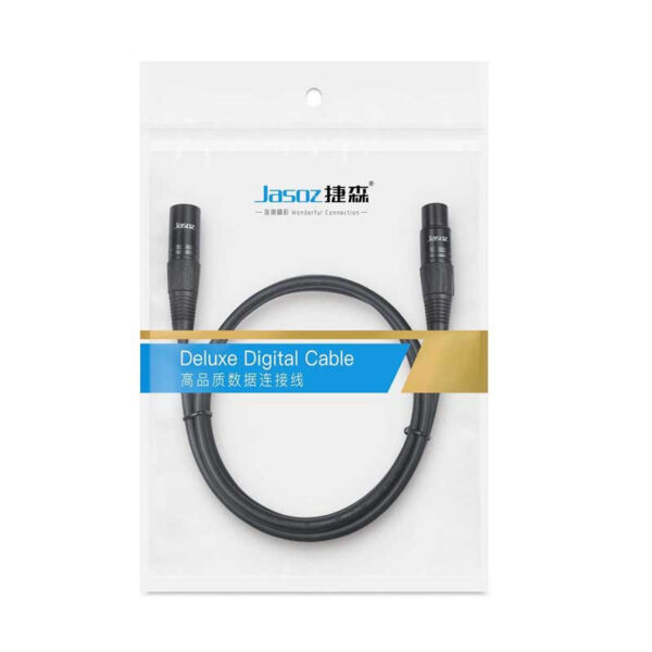 Cáp Nối Dài Canon Mono XLR Male to XLR Female Jasoz C107 5 Bao bì chính hãng cáp nối dài Canon XLR Male to XLR Female 3 Pin Jasoz C107 – dây đồng 26AWG, OD 6.5mm, vỏ PVC, đầu đúc/mạ niken – SKU T-C177 1M, T-C178 1.5M, T-C179 2M, T-C180 3M, T-C181 5M