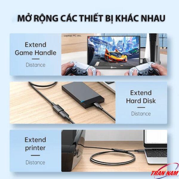 Cáp Nối Dài USB 3.0 Male to Female Cao Cấp Jasoz D114 6 Cáp USB 3.0 Nối Dài Jasoz D114 – Mở rộng tay cầm game, ổ cứng di động, máy in – Tốc độ 5Gbps, Male to Female, Chống Nhiễu, Cắm Là Chạy
