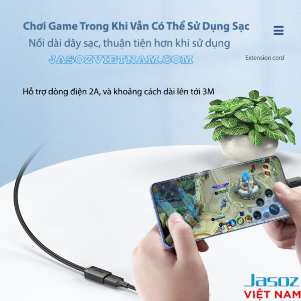 Cáp Nối Dài USB 3.0 Male to Female Cao Cấp Jasoz D114 8 Cáp USB 3.0 Nối Dài Jasoz D114 – Chơi game khi vẫn sạc được, hỗ trợ dòng điện 2A, chiều dài 3M, tốc độ 5Gbps, cắm là chạy