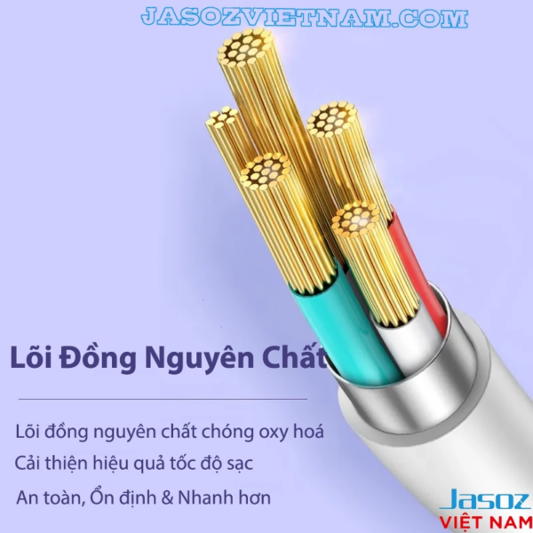 Cáp Micro USB Jasoz D112 lõi đồng nguyên chất chống oxy hóa, tăng tốc độ sạc và truyền dữ liệu ổn định