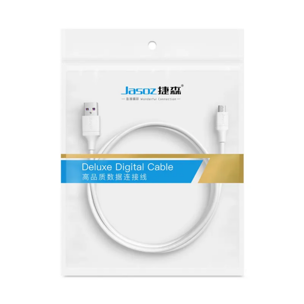 Bao bì cáp Micro USB to USB Jasoz D112 - Sạc nhanh 3A, truyền dữ liệu, đóng túi Deluxe Digital Cable - SKU 0.25M đến 3M