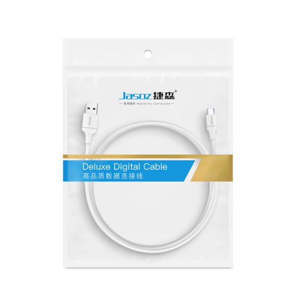 Bao bì sản phẩm cáp sạc nhanh Jasoz D117 USB-A sang USB-C 6A, công suất 66W, dây lõi đồng, vỏ TPE cao cấp