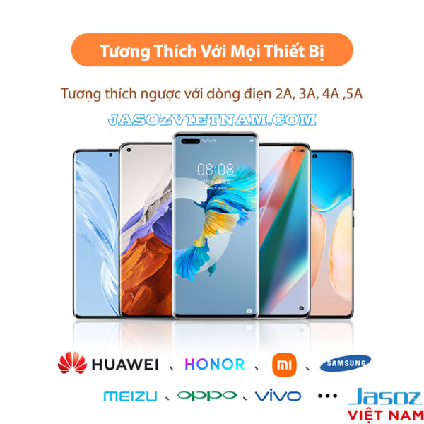 Cáp sạc nhanh Jasoz D117 USB-A to Type-C 6A 66W tương thích mọi thiết bị Huawei, Xiaomi, Samsung, Oppo, Vivo, Honor