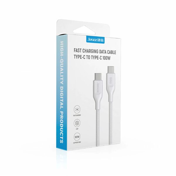 Cáp Sạc USB-C to USB-C Hỗ Trợ Sạc PD 100W Jasoz D122 7 Hộp sản phẩm chính hãng Cáp Sạc Jasoz D122 USB-C to USB-C PD 100W - SKU T-D217 1M, T-D218 1.5M, T-D219 2M