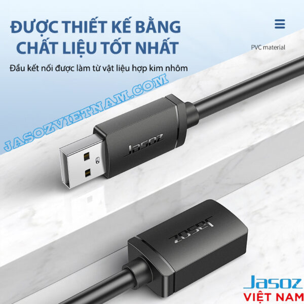 Cáp USB 2.0 Nối Dài Cao Cấp Mạ Vàng Jasoz D106 2 Cáp USB 2.0 Nối Dài Jasoz D106 – SKU T-D141 đến T-D126 – Đầu cáp hợp kim nhôm, vỏ PVC bền bỉ, lõi đồng, tốc độ 480Mbps, chống nhiễu