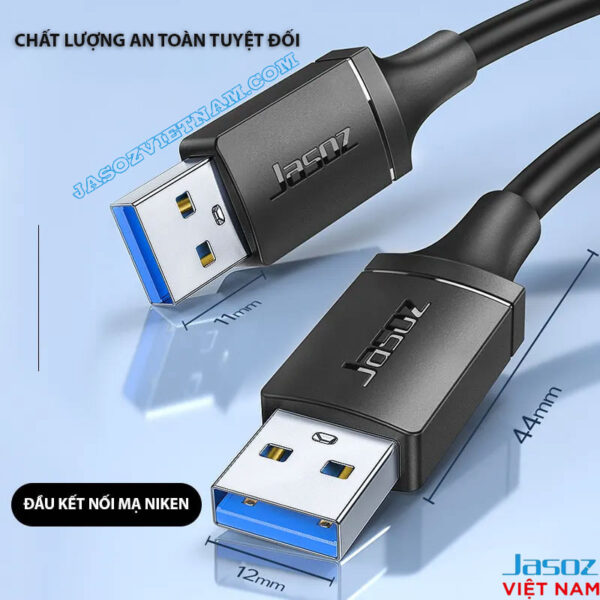 Cáp USB 3.0 Hai Đầu Dương Tốc Độ 5Gbps Jasoz D118 8 Cáp USB 3.0 hai đầu đực Jasoz D118 – đầu kết nối mạ Niken chống oxy hóa, truyền dữ liệu tốc độ 5Gbps. SKU T-D193 0.5M, T-D194 1M, T-D195 1.5M, T-D196 2M, T-D197 3M.
