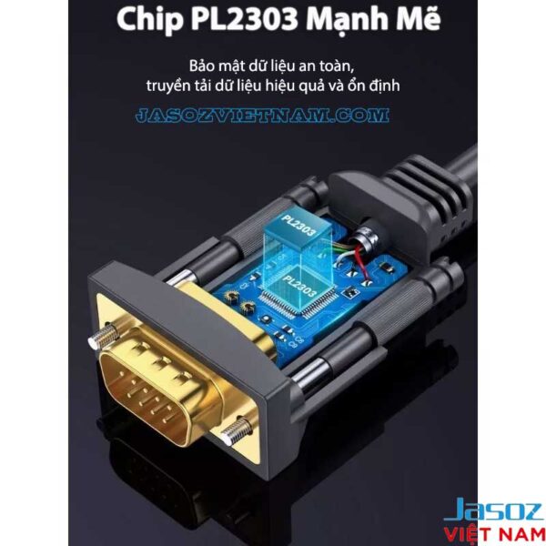 Cáp USB to COM RS232 DB9 Jasoz I101 T-I101 T-I102 T-I103 T-I104 tích hợp chipset PL2303 truyền dữ liệu ổn định