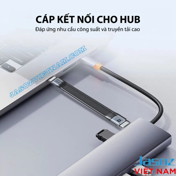 Cáp Sạc C to C USB4 Dài 13CM Hỗ Trợ 8K@60Hz, Truyền Dữ Liệu 40Gbps, Sạc 240W Cao Cấp Jasoz T-D223 4 Cáp USB-C to USB-C USB4 Jasoz T-D223 13cm kết nối hub, hỗ trợ sạc nhanh 240W và truyền dữ liệu 40Gbps