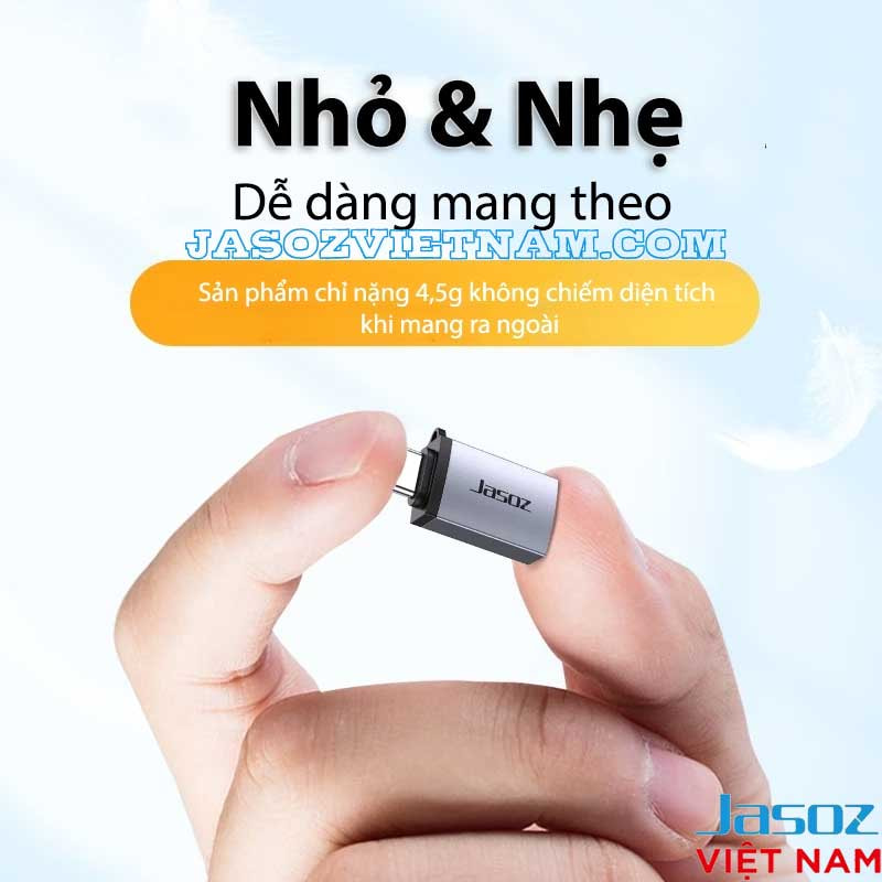 Jasoz T-G162 – Đầu OTG USB-C sang USB 3.0 nhỏ gọn chỉ 4.5g, dễ dàng mang theo Đầu OTG USB-C sang USB 3.0 Jasoz T-G162 vỏ nhôm nhỏ gọn chỉ 4.5g, dễ dàng mang theo mọi lúc mọi nơi