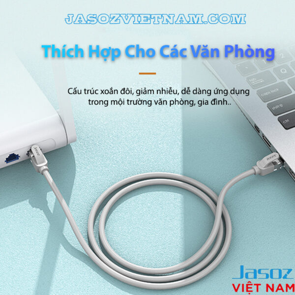 Dây Cáp Mạng Cat 5E Bấm Sẵn 2 Đầu Jasoz E120 8 Dây cáp mạng Cat 5E Jasoz E120 bấm sẵn 2 đầu RJ45, thích hợp cho văn phòng, cấu trúc xoắn đôi giảm nhiễu. SKU: T-E213 0.5M, T-E214 1M, T-E215 1.5M, T-E216 2M, T-E217 3M, T-E218 5M, T-E219 10M, T-E220 15M, T-E221 20M, T-E222 25M, T-E223 30M.
